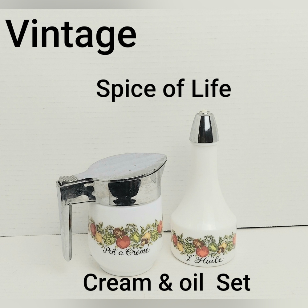 Vintage gemco cream & oil set spice of life